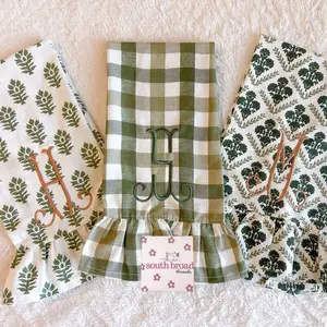Green Pattern Decorative Towels Green Pattern Decorative Towels
