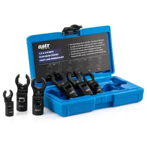Orion Motor Tech Crows Foot Wrench Set, 6pc Flex Head Crows Foot Line Wrench Set with 1/2" & 3/8" Drive, Metric Crowfoot Wrenches for 12 14 16 17 18 19 mm Nuts with 180° Flexible Head Storage Case, Limited Time Deal, fathersdaygift