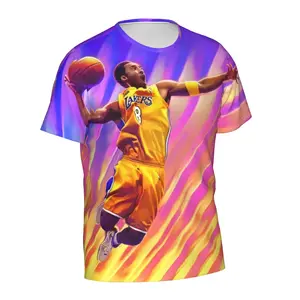 Kobe Bryant 3D printed T-shirt, Lakers #8 retro basketball graphic T-shirt, men's and women's sportswear and streetwear.