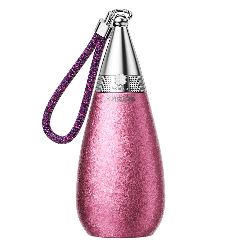 MSWJO 15oz Stylish Water Drop Titanium Mug - Double-Wall Insulated Stainless Steel Tumbler, Lightweight Portable 0-500ml Cup, Outdoor Use, Sparkling Finish, Ideal Gift for Travelers/Yourself with Strong Insulation
