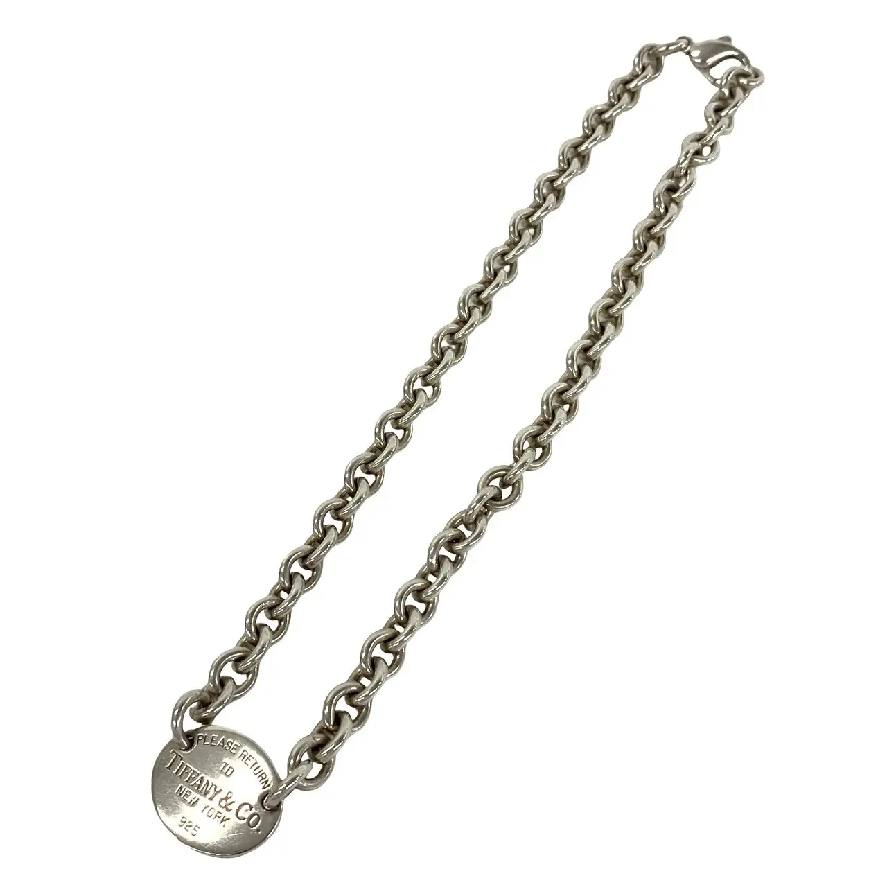 Pre-owned Tiffany & Co. Sterling Silver 925 (Ag925) Small Leather Goods TIFFANY&Co. Return to Tiffany Silver Necklace