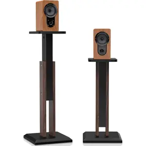 Speaker Stands Pair 25-34 Inch Height Adjustable (63-84CM), Universal Desktop Floor Bookshelf Speaker Stands Studio  Stands,  Audio Listening Experience for  Theater