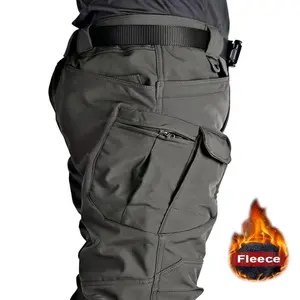 Men's Fleece-Lined Tactical Pants - Warm, Durable Polyester-Spandex Blend, Casual Style with Multiple Pockets & Adjustable Waistband for Winter Outdoor Activities Men's All Season Performance Pant Men's Straight Leg Light Wash Jeans outdoor  pants Stretch