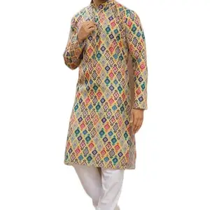 Men’s kurta payjama set gunwook superman Lightweight Plaid