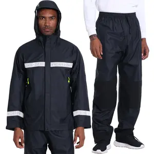 Men's Pro Fishing Rain Suit: Waterproof, Reflective Jacket and Pants Set - Durable Outdoor Gear