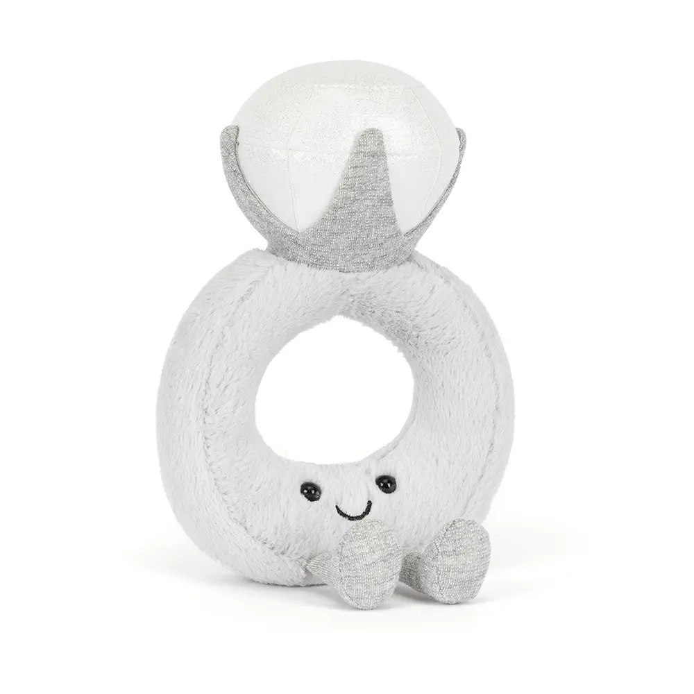 Jellycat Amuseables Diamond Ring Plush Toy, Ultra Soft Engagement Ring Stuffed Animal for Collecting, Display and Gifting