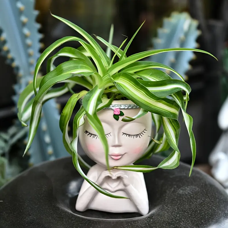 1 resin simple creative Decorative vase, suitable for outdoor garden or room decoration and plant storage, Resin Flower Pot