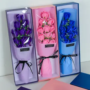 11-piece bouquet of soap roses gift box, promotional gift for company business events, Valentine's Day gift for girlfriend, birthday present