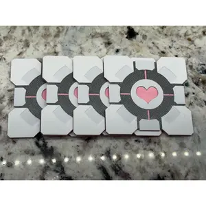 Weighted Companion Cube Coasters inspired by the one you wanted to love in Portal