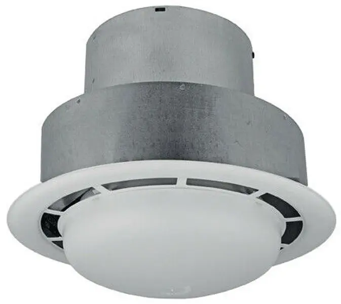 Ventline V2244-90 Mobile Home & RV Bathroom Ceiling Exhaust Fan with Light, 90 CFM, 7" Vertical Exhaust