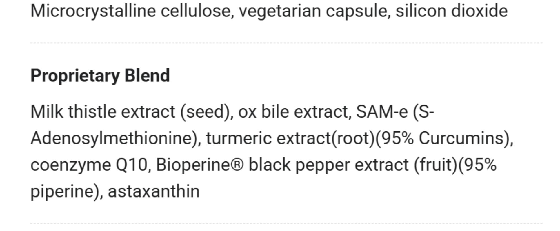 Liver Cleanse Detox Support with Milk Thistle, Ox Bile & Choline - 60 Vegetable Capsules Healthcare Natural