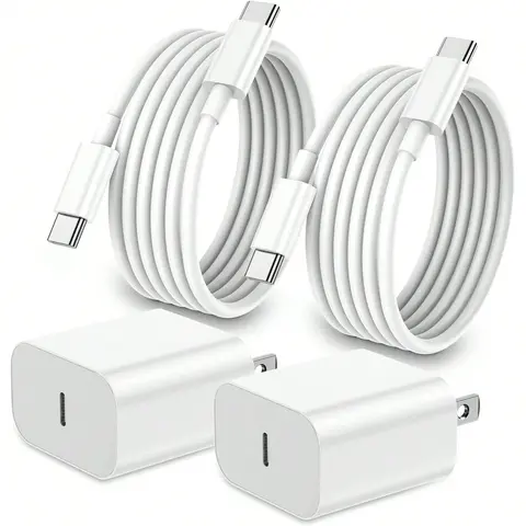 Pd20W Fast Charger + 1.8m/6ft Type C to Type C Cable, Compatible with iPhone 17/16/15, iPad, and Type C Phones, Cellphone Charger Set