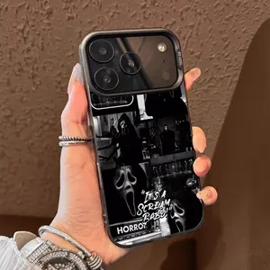 Terror Dark Death Reaper Pattern Case for iPhone 17 Pro Max 17 Air 16/15/14/13/12/11 Pro Max XR XS E Plus Retro High-end Shockproof Drop Screen Protection Cute Durable PC Smartphone Cover