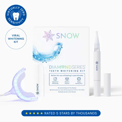 SNOW Diamond LED Teeth Whitening Kit | Gentle & Enamel Safe | at-Home Dental Care, Hygiene & Tooth Whitening | Portable & Convenient Oral Tooth Care