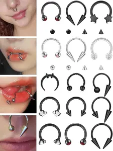 Stainless Steel Septum Rings, Horseshoe Hoops, Cartilage Helix Daith Tragus Earrings, Unisex Body Jewelry for All Occasions