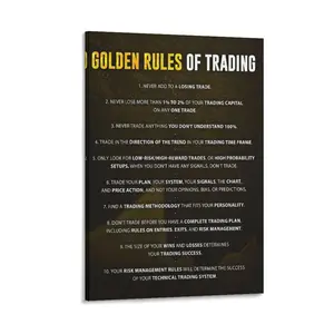 Golden Rules of Trading Poster Crypto Trading Millionaire Wall Decor Poster Canvas Wall Art For Bedroom Decor Bar Office Room Decor Gift