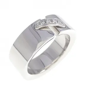 Chaumet Leanne Small 18K White Gold Diamond Ring Size 8