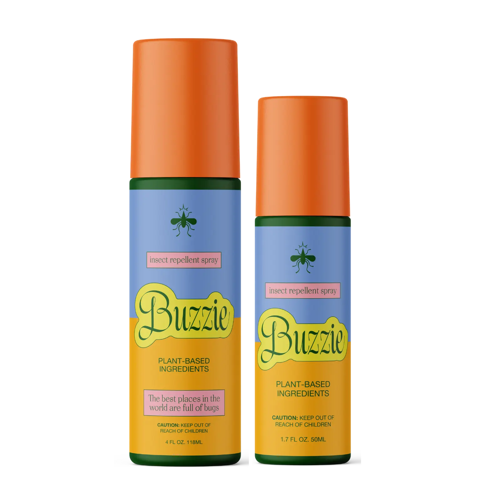 Buzzie | Bundle Bugs - Plant-Based Insect Repellent Spray for Mosquito Protection - 4 FL OZ & 1.7 FL OZ - Family-Friendly & Eco-Sustainable
