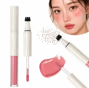 Natural Freckle Blush Pen, 2-in-1 Liquid Blush & Freckle Stamp for Summer Sunkissed Makeup, Long Lasting Sweatproof Quick Dry, Natural Lifelike Freckle Pen