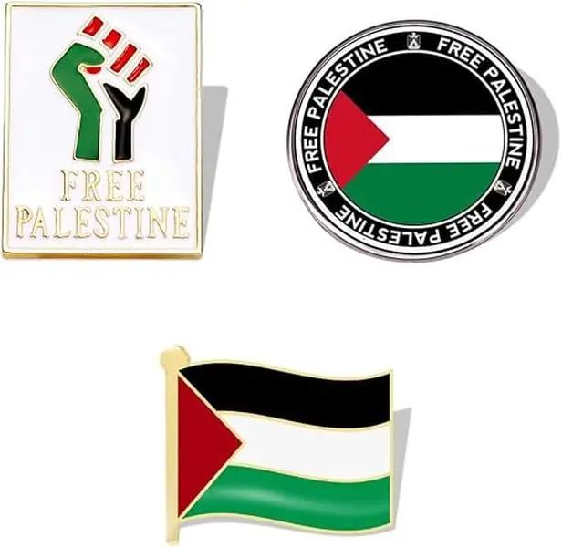 3 Packs Free Palestine Pin, Palestine Pin, 1.2 inches | Palestine flag enamel pin with smooth finish, Palestine support, Free Palestine Flag Pin for hats clothes jacket backpack