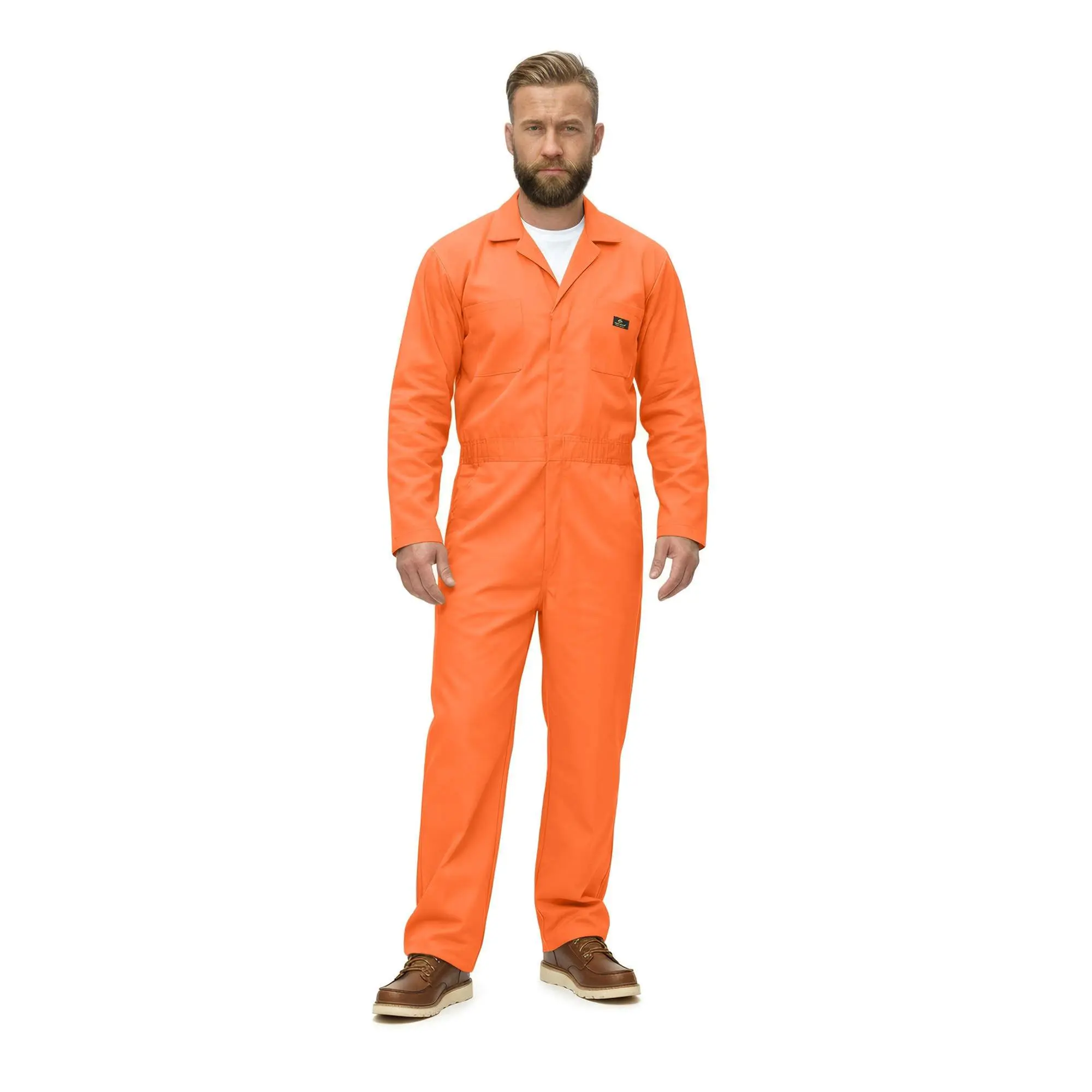 Natural Uniforms Men’s Long Sleeve Coverall – Heavy Duty Zip Up Work Jumpsuit, Twill Fabric Stain & Wrinkle Resistant (6 Pocket)