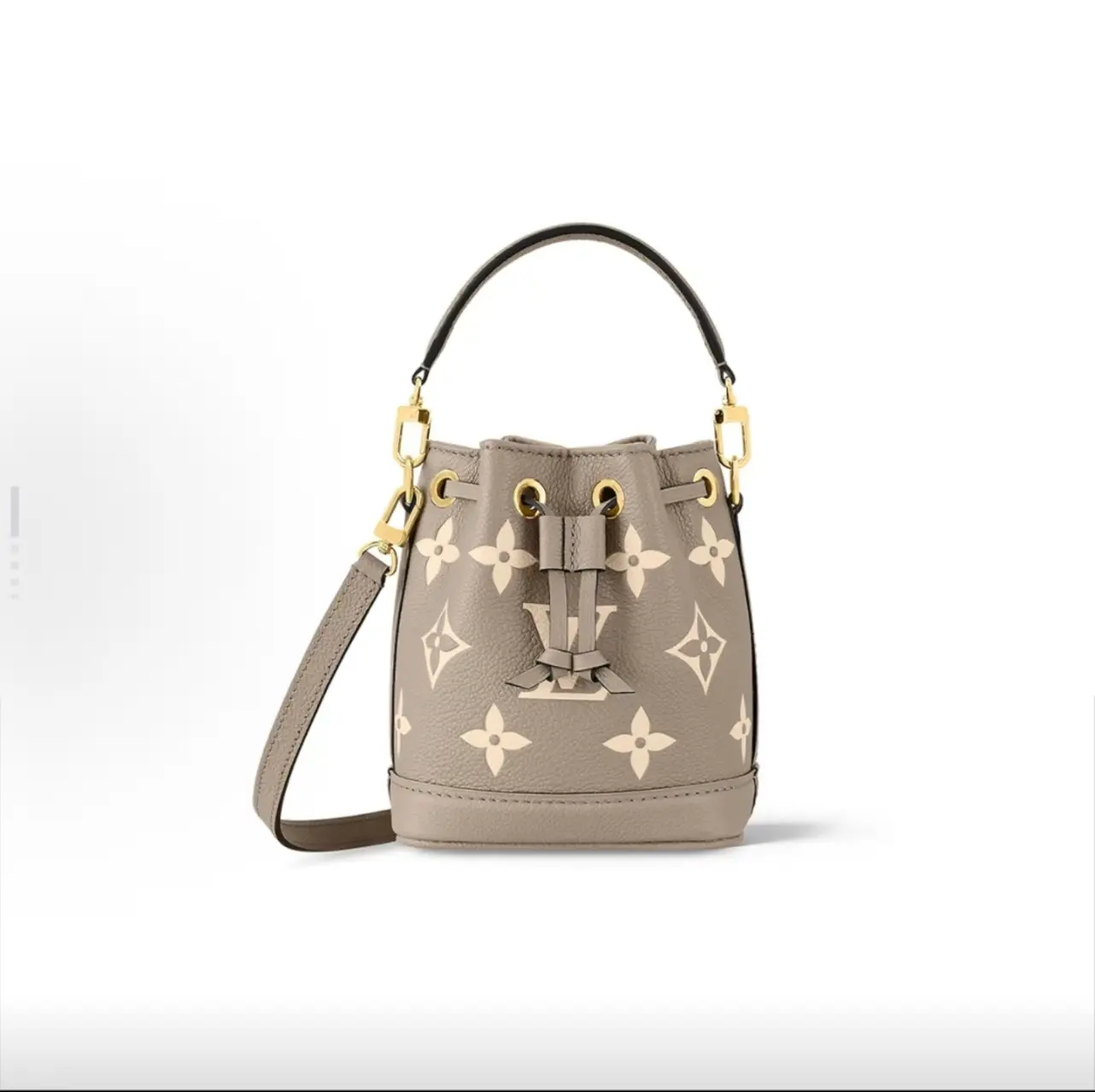 Pre-owned Louis Vuitton NOE NANO Elephant Gray Mini Bucket Bag Shoulder/Crossbody