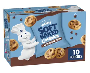Pillsbury Mini Soft Baked Cookies, Chocolate Chip, Snack Bags, 10 Ct, 10 oz