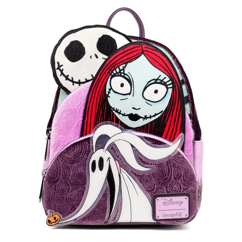 NBC Neon Jack and Sally Loungefly Mini Backpack Loungefly The Nightmare Before Christmas Jack & Sally Moon  main image 4