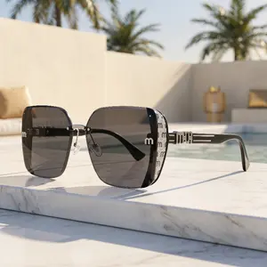 2026 Unisex Large-Frame Fashion Glasses, Trendy Square Sunglasses, Trendy Beach Eyewear, Retro Design for Daily Wear, Photography, Travel, Beach, All Seasons, Vintage Trendy Sunglasses
