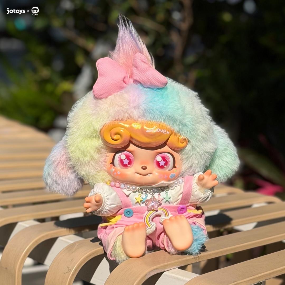 JOTOYS Q.kid Rainbow Candy Puppy 400% Large Collectible Figure Blind Box (Only one)