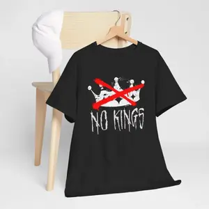 No Kings, Protest Shirt, Unisex Tee, Anti-Kings Graphic Cotton Shirt, Casual Wear, Street Style, Nope Kings Tee, Democrats Protest Tee