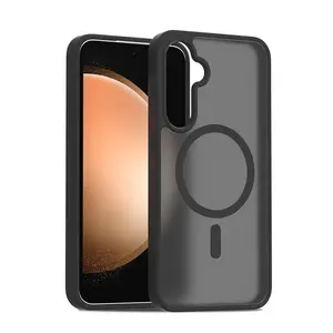 HAY Half Clear MagSafe Phone Case for Samsung Galaxy S26 S25 S24 S23 Ultra Plus FE Edge A14 A15 A16 A17 A26 A35 A36 A54 A55 A56 Plus Phone Cover