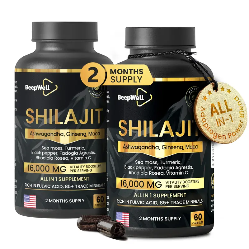 Dynamic Vitality Bundle: Sea Moss Multivitamin & Shilajit Power Combo - 120 Capsules, Organic Immune Support