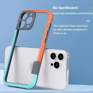 For iPhone 15 14 13 Pro Max Plus Mini Phone Case Colorful Soft Silicone Bumper Frame Shockproof Protection Only Border No Back