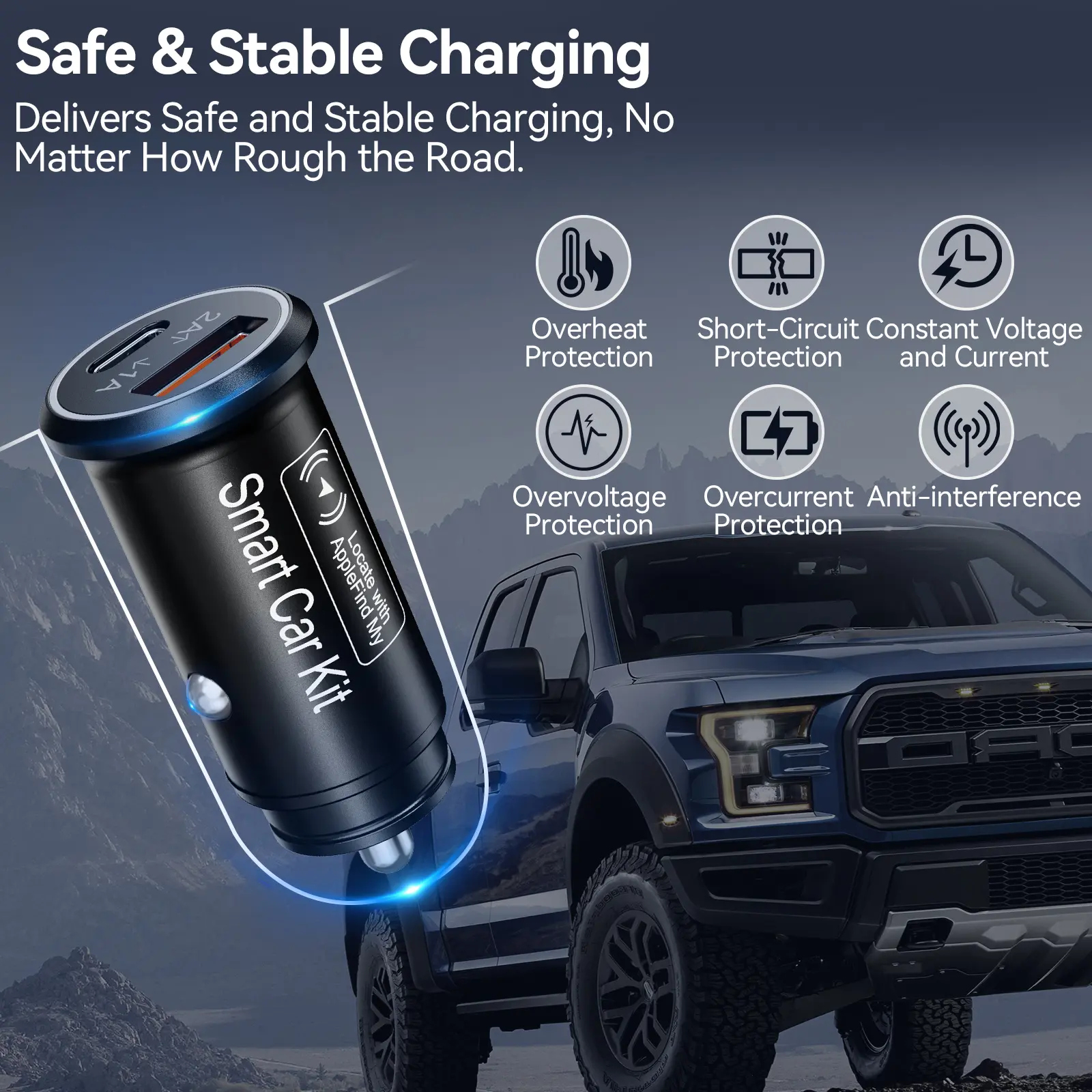 FancyDove Smart Car Kit, Cigarette Lighter Charger, Anti-Theft Tracking  Device, works with iOS& Android