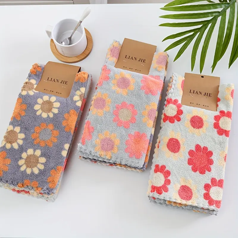 10/30 ultra-soft bohemian floral squares, quick-drying, super absorbent, chemical-free, suitable for all skin types, for home and bathroom use Flower Quick Dry Towels
