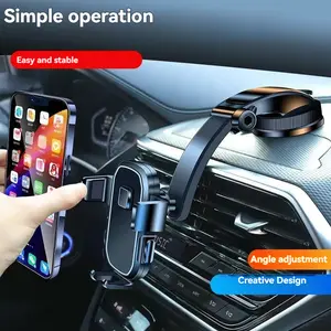 The waterfall-style mobile phone holder with automatic closing function is a car-mounted phone holder that can adhere to flat surfaces.