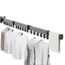 Aluminium Wall-Mounted Foldable Tri-Fold Extendable Adjustable Durable Sturdy Rack - Rust-Resistant Alloy, Hooks, Towel Holder, Wall-Saving Laundry Hanger for RV, Small Home, Balcony, Bathroom with Box & Accessories