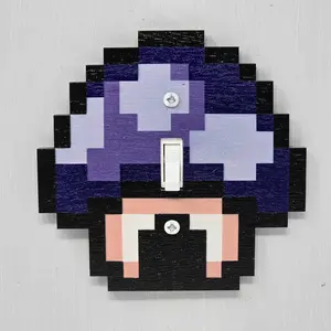 Poison Toad Hut Light Switch Cover SMB1 Super Mario Purple Mushroom Luigi Video