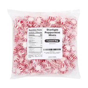 Starlight Peppermint Mints | 1 Pound Bag - Approx. 75 Count | Old Fashioned Hard Candy | Individually Wrapped Christmas Candy for Office Bowls & Holiday Buffets