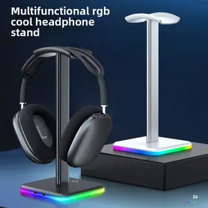 Luminous Headphone Stand, Head-Mounted Touch Design, Ambiance Lighting, Ideal for Gaming & Internet Cafes, M6 Model