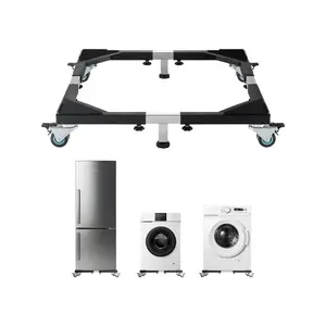 VEVOR Fridge Stand Mobile Base, 1200 lbs Load Capacity, Washing Machine Stand with 8 Locking Twin Wheels and 4 Brakes, 23-36.6 Inches Adjustable Furniture Dolly for Washer, Refrigerator and Dryer