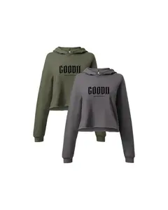 GOODII Crop Hoodie For Women - Soft Premium Fabric with Trendy Raw Hem - Versatile Style for Casual Outfits