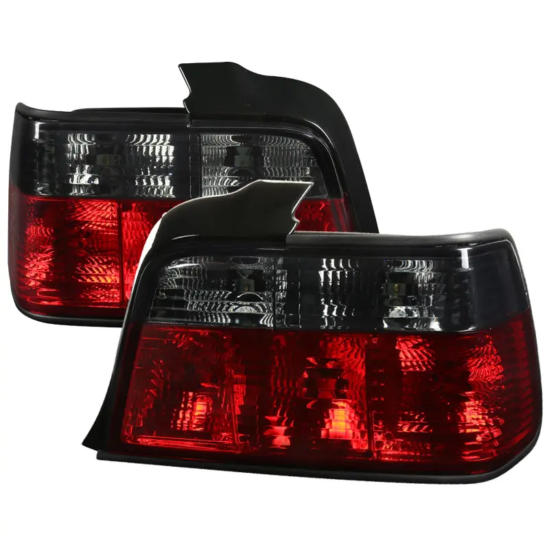 1992-1998 E36 3 Serie Sedan Tail Lights (Chrome Housing/Red Smoke Lens)