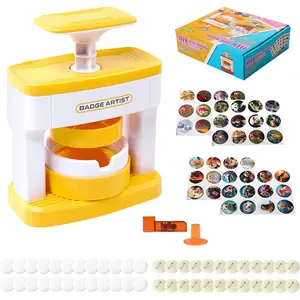 Button Maker Machine, Pin Maker Machine Button Press Machine with 24Pcs Pictures DIY Kit for Crafts, Parties, Events Installation-Free (A Type)