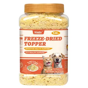 【Petlovers】Wellix 7.05oz Cat & Dog Pumpkin & Sweet Potato Topper - Freeze-Dried Natural Treats | 3 Ingredients Only | Low Calorie | Supports Digestive Health, Gut Health & Immunity | Natural, Nutritious, Yummy #SummerVibes #PetLovers