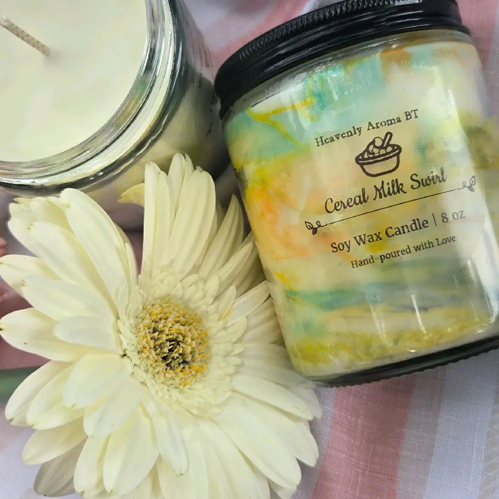 Cereal Milk Swirl Scented Candle, Long-Lasting Home Fragrance Candle for Bedroom Relaxation