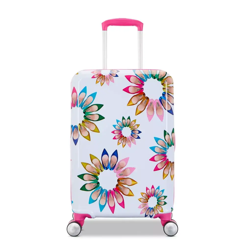 Sarah Jessica Parker Hardside Expandable Carry On Spinner Suitcase - White Shoe Wheel