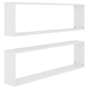 NNEVL Wall Cube Shelves 2 pcs White 100x15x30 cm Chipboard