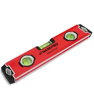 MaxoPro 16-Inch Torpedo level Magnetic – Heavy-Duty Box Leveler Tool with 3 Vials 45°,90°,180° - Aluminum Alloy Magnetic Level Tool – Lightweight and Sturdy Plumbing Level for Professionals